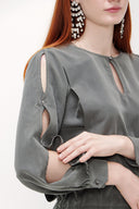 Gray Window sleeve maxi dress 92265