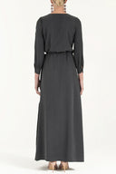 Smoked Window sleeve maxi dress 92265