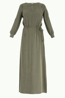 Khaki Window sleeve maxi dress 92265