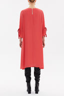 Red Fancy seam wide cut midi dress 92280