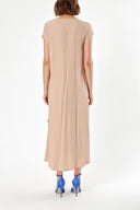 Beige V Neck Frilly Dress 92284