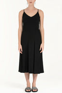 Black Strappy V-neck midi dress 92296