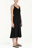 Black Strappy V-neck midi dress 92296