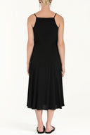 Black Strappy V-neck midi dress 92296