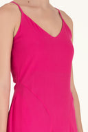 Fuchsia Strappy V-neck midi dress 92296