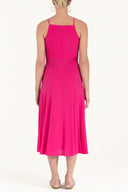 Fuchsia Strappy V-neck midi dress 92296