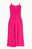 Fuchsia Strappy V-neck midi dress 92296