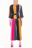 Striped Ruffled  wrap-over  midi suit 92297