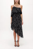 Black Belted  and lace  strapless midi dress  92315