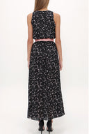 Black Belt detail Printed maxi dress 92316