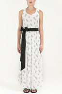 White Belt detail Printed maxi dress 92316