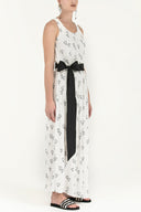 White Belt detail Printed maxi dress 92316