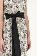 Ecru Belt detail Printed maxi dress 92316