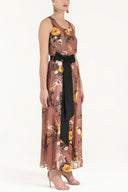 Salmon Belt detail Printed maxi dress 92316