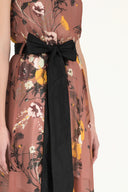 Salmon Belt detail Printed maxi dress 92316