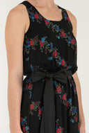 Patterned Belt detail Printed maxi dress 92316