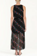 Patterned Belt detail Printed maxi dress 92316