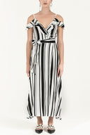 Black Wrap-over  Printed maxi dress  92322