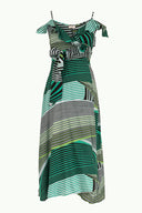 Green Wrap-over  Printed maxi dress  92322