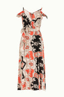 Beige Wrap-over  Printed maxi dress  92322