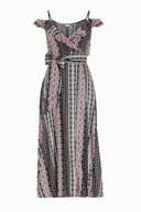 Pink Wrap-over  Printed maxi dress  92322