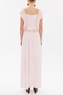 Pink Laced and ruffled maxi dress 92328