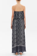 Navy Blue Strapless ruffled maxi dress 92331