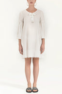 White Lace  and  lace-up mini dress  92332