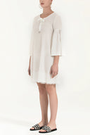 White Lace  and  lace-up mini dress  92332