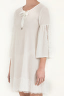 White Lace  and  lace-up mini dress  92332