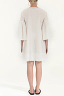 White Lace  and  lace-up mini dress  92332