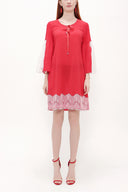 Red Lace  and  lace-up mini dress  92332