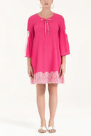 Pink Lace  and  lace-up mini dress  92332