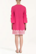 Pink Lace  and  lace-up mini dress  92332