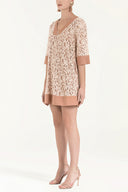 Salmon Casual  cut lace mini dress  92351