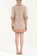 Salmon Casual  cut lace mini dress  92351