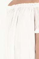 White Off shoulder elastic maxi dress 92355