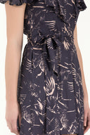 Salmon Ruffled neck strappy  mini dress 92356