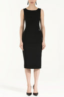 Black Zipped Slim fit midi dress 92363