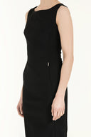 Black Zipped Slim fit midi dress 92363