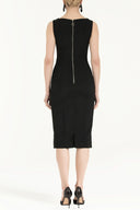 Black Zipped Slim fit midi dress 92363