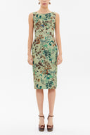 Khaki Zipped Slim fit midi dress 92363