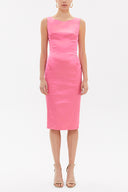 Pink Zipped Slim fit midi dress 92363