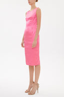 Pink Zipped Slim fit midi dress 92363