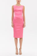 Pink Zipped Slim fit midi dress 92363
