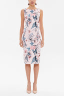 Patterned Zipped Slim fit midi dress 92363