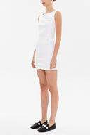 White Back zipped Slim fit mini dress 92364