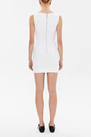 White Back zipped Slim fit mini dress 92364