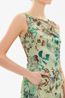 Khaki Back zipped Slim fit mini dress 92364