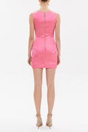 Pink Back zipped Slim fit mini dress 92364